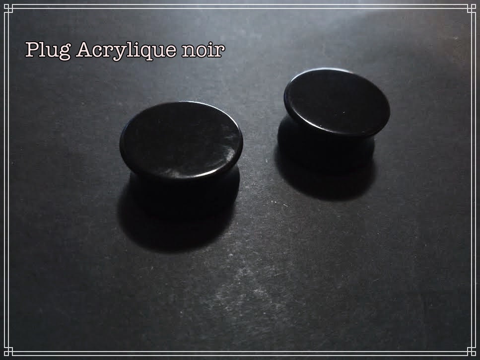 Ecarteur Plug oreille Noir en acrylique vendu à l'unité