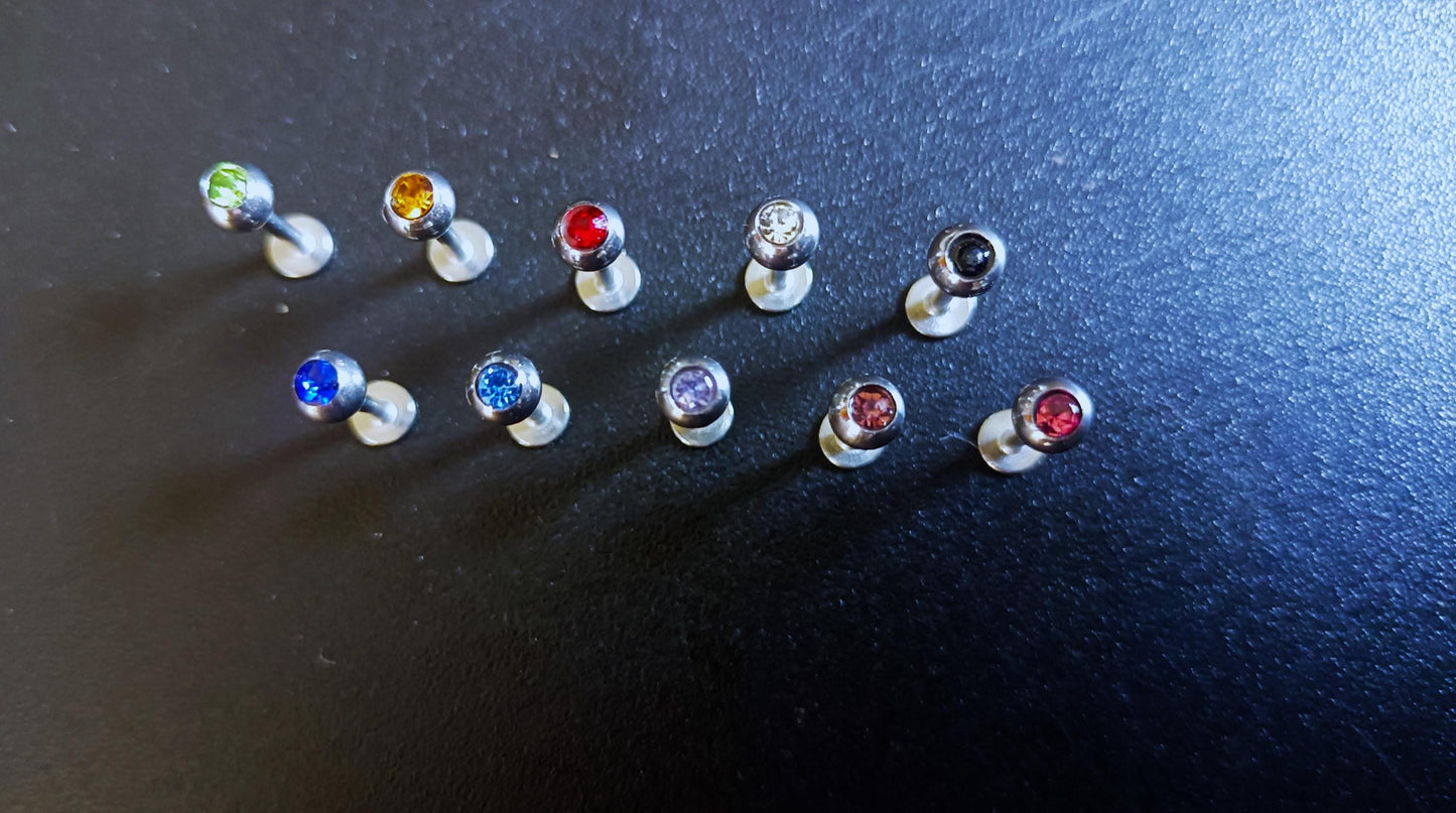 Piercing labret , Oreilles et lèvre en acier chirurgical 316L