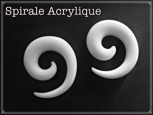 Elargisseur spirale acrylique blanc à l'unité