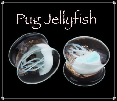 PAIRE  de Plug écarteur oreille en acrylic meduse - Jelly fish - meduse