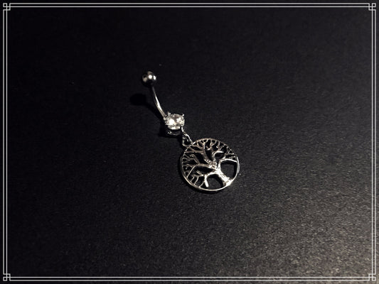 Piercing Nombril en acier Titane G23 symbole arbre de vie