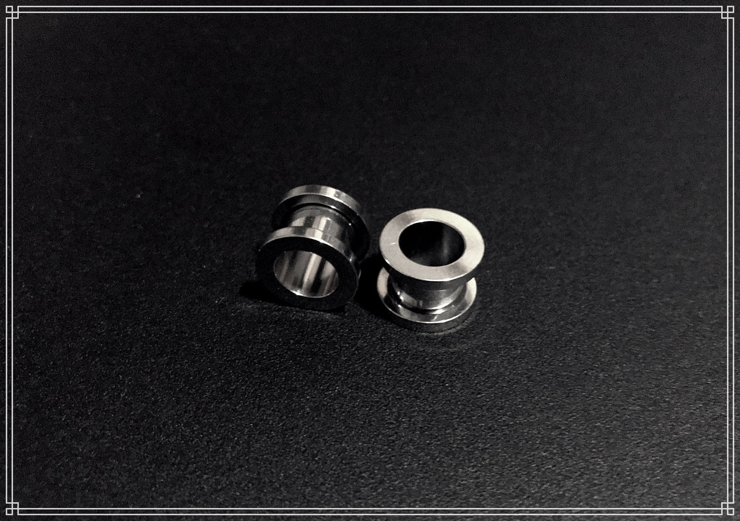 Tunnel oreille en acier chirurgical 316L rebord vissable à l'unité