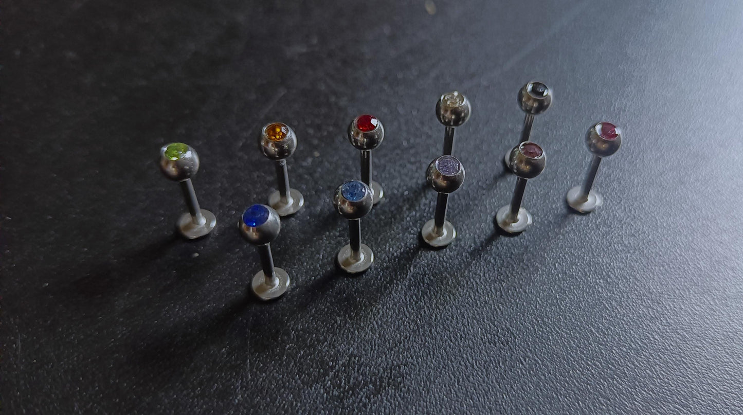 Piercing labret , Oreilles et lèvre en acier chirurgical 316L