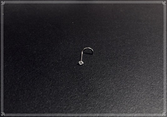 Piercing nez stud narine 316L acier chirurgical 0,8mm - zircon 3mm