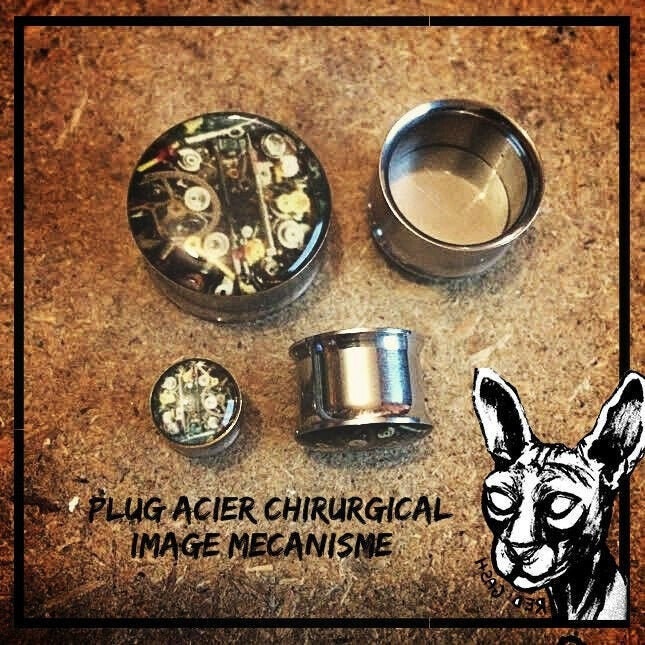 Plug écarteur acier chirurgical Dessin bio mécanique imitation mécanisme horloge