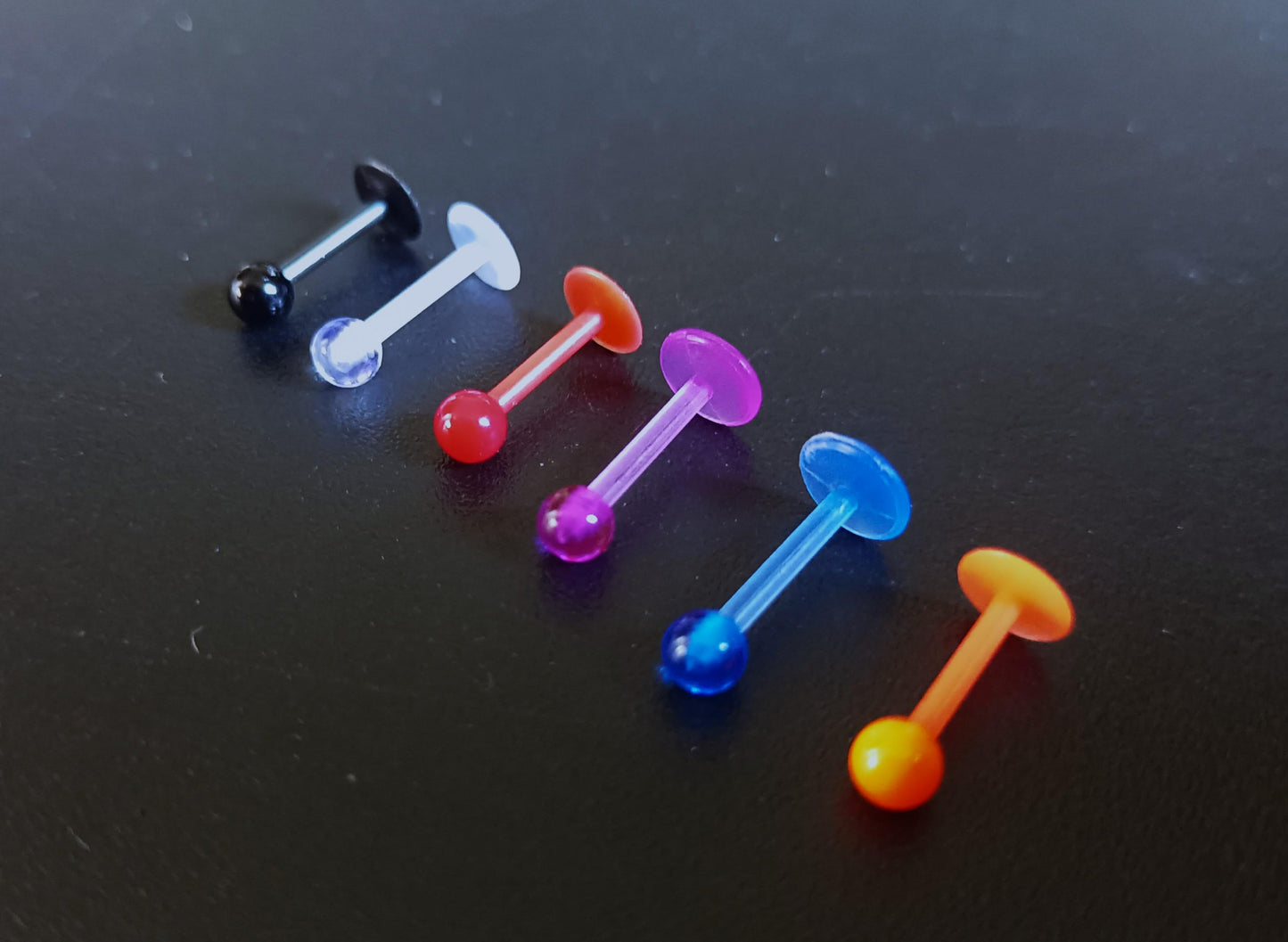 Piercing Labret, en plastique souple pour lèvre et oreilles à l'unité