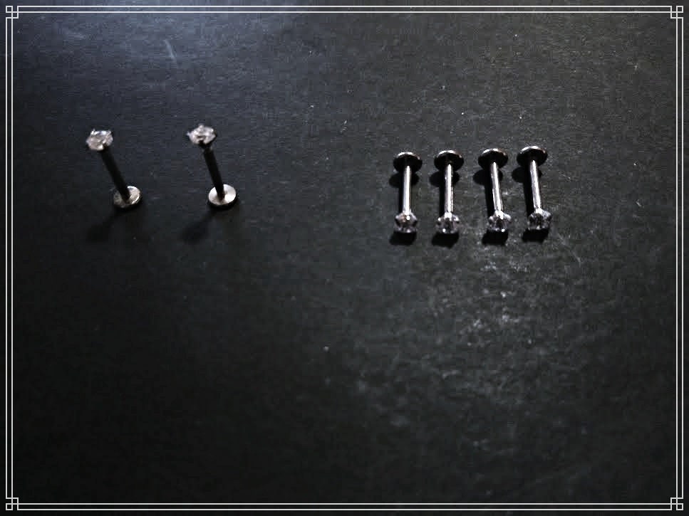 Piercing labret pas de vis interne en Acier Chirurgical 316L à l'unité