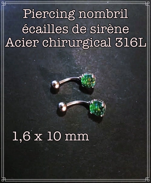 Piercing nombril sirène à l'unité