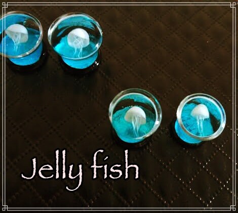 PAIRE  de Plug écarteur oreille en acrylic meduse - Jelly fish - meduse