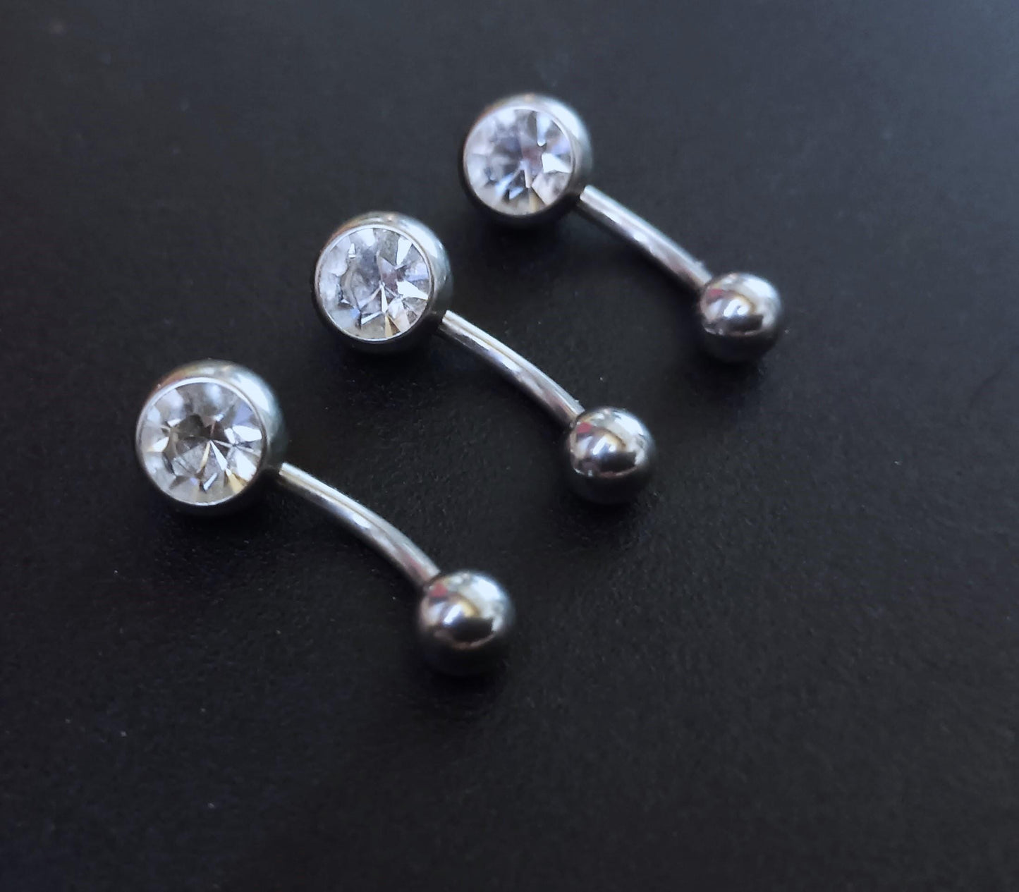 Piercing nombril acier chirurgical 316L strass à l'unité