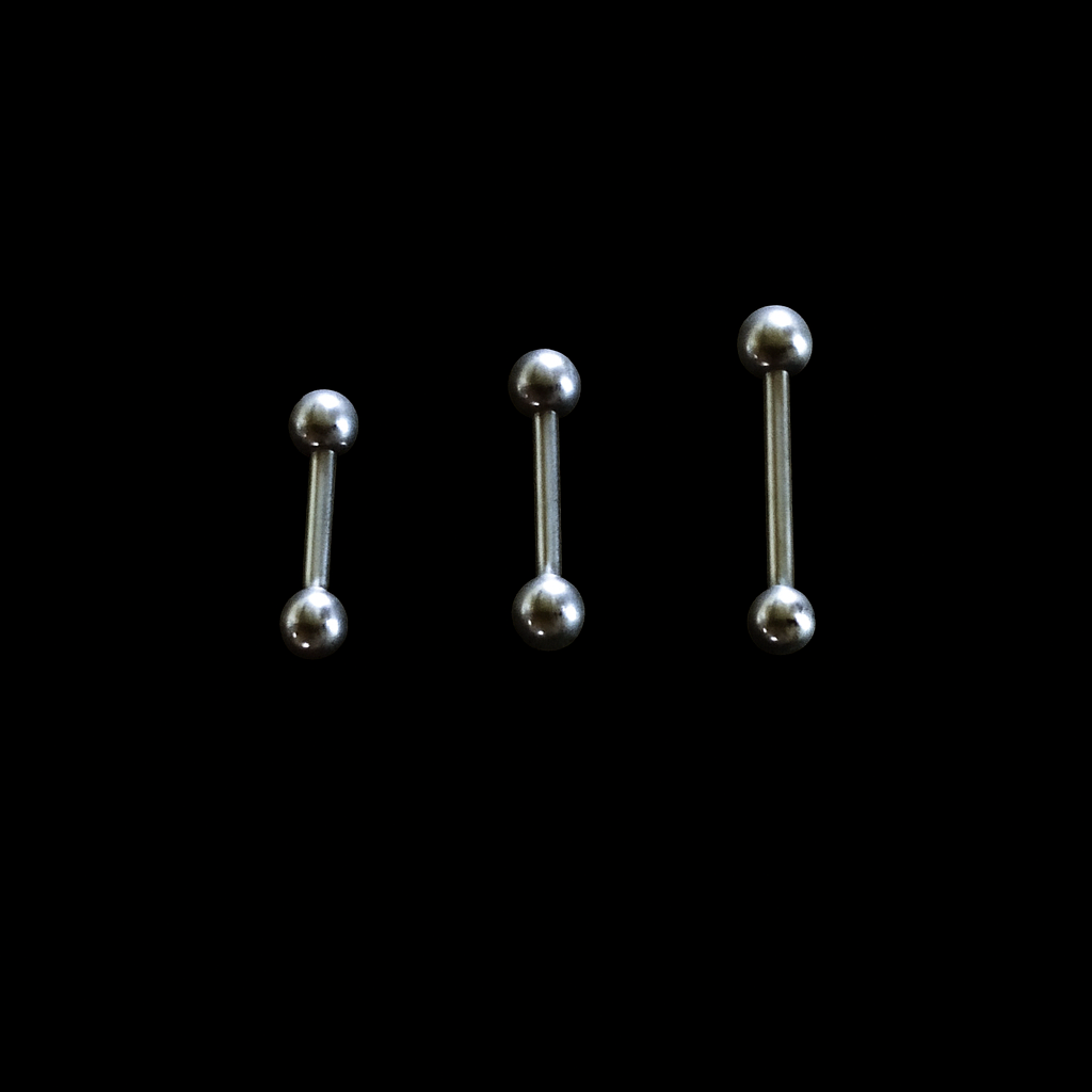 Barre Barbell piercing 1,2 mm en Acier chirurgical 316L à l'unité