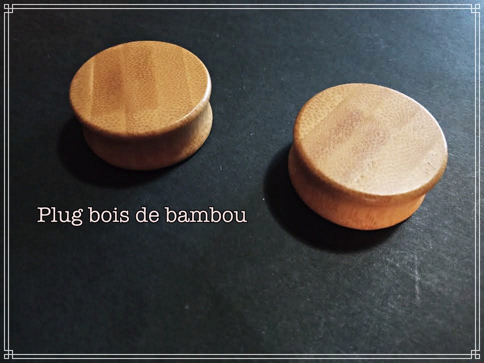 Plug écarteur plein oreille en bois de bambou (à l'unité)