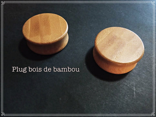 Plug écarteur plein oreille en bois de bambou (à l'unité)