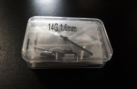 Mon premier kit d'étirement stretch de lobes - 1,6mm à 3,2mm + bijoux finaux tunnels silicones noires en 3,5mm - Pads alcools