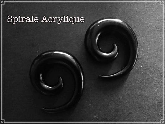 Elargisseur spirale noire acrylique à l'unité