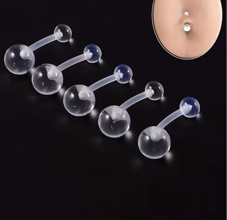 Piercings transparents souples en plastiques