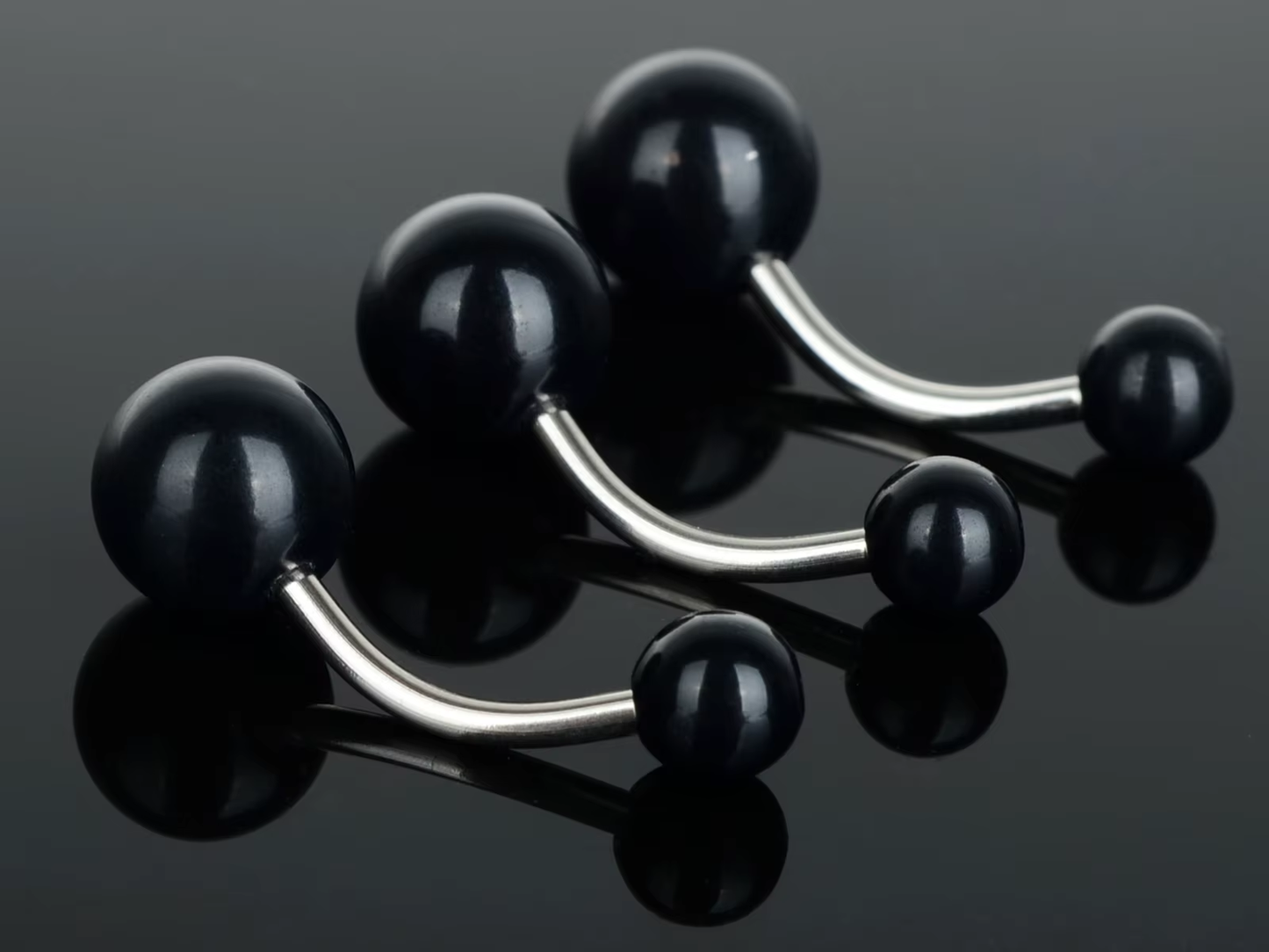 Piercing nombril Dark Black acier chirurgical 316 L (à l'unité)